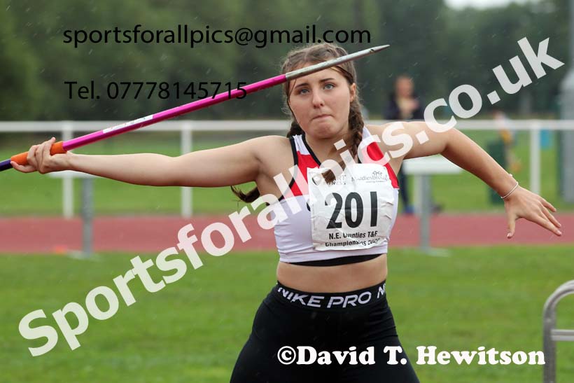 Women and Girls javelin, 2021 North Eastern Track and Field Champs., Middesbrough. Photo: David T. Hewitson/Sports for All Pics